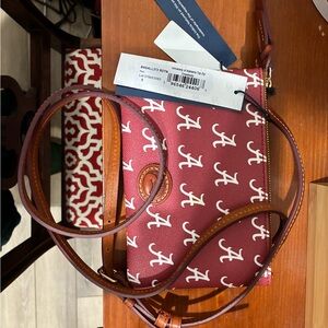 Alabama Dooney & Bourke Burgundy and White Crossbody Bag